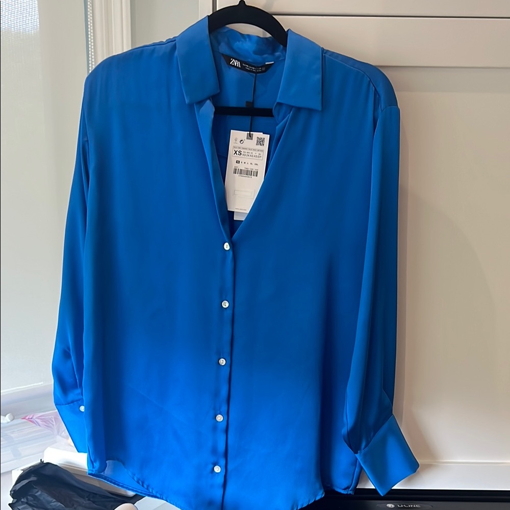 Zara Royal Blue Long Sleeve Shirt